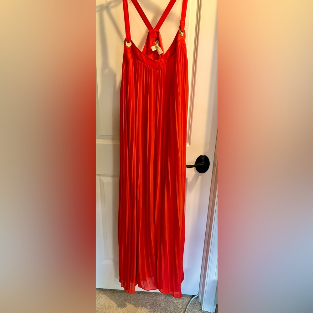 Vibrant Michael Kors pleated Maxi dress
